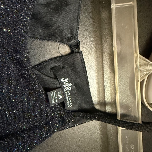 Navy Sparkle Halter-Style Evening Gown - Picture 3 of 3